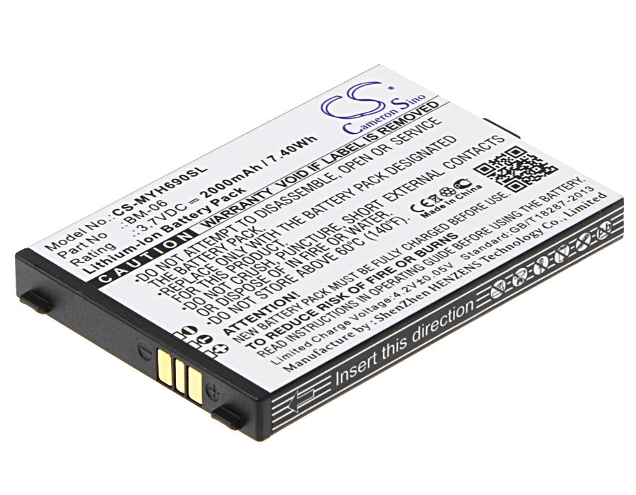 2000mAh Replacement Battery for myPhone Hammer Iron & H-Smart - 3.7V Li-ion BM-06