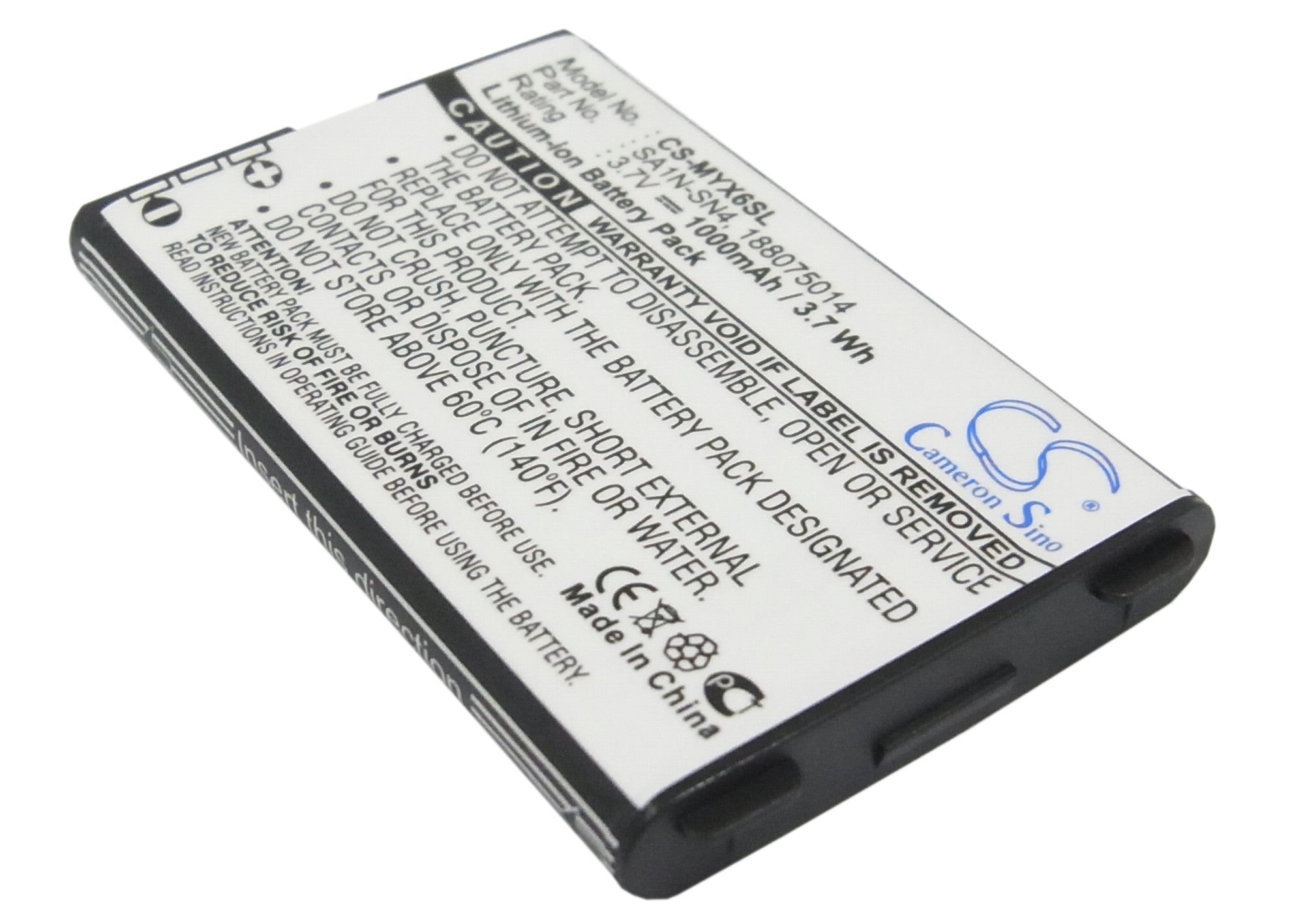 1000mAh 3.7V Li-ion Replacement Battery for Sagem MY-X6, MY-X7, MYV-65 & Alcatel OT260 - Premium Grade Power