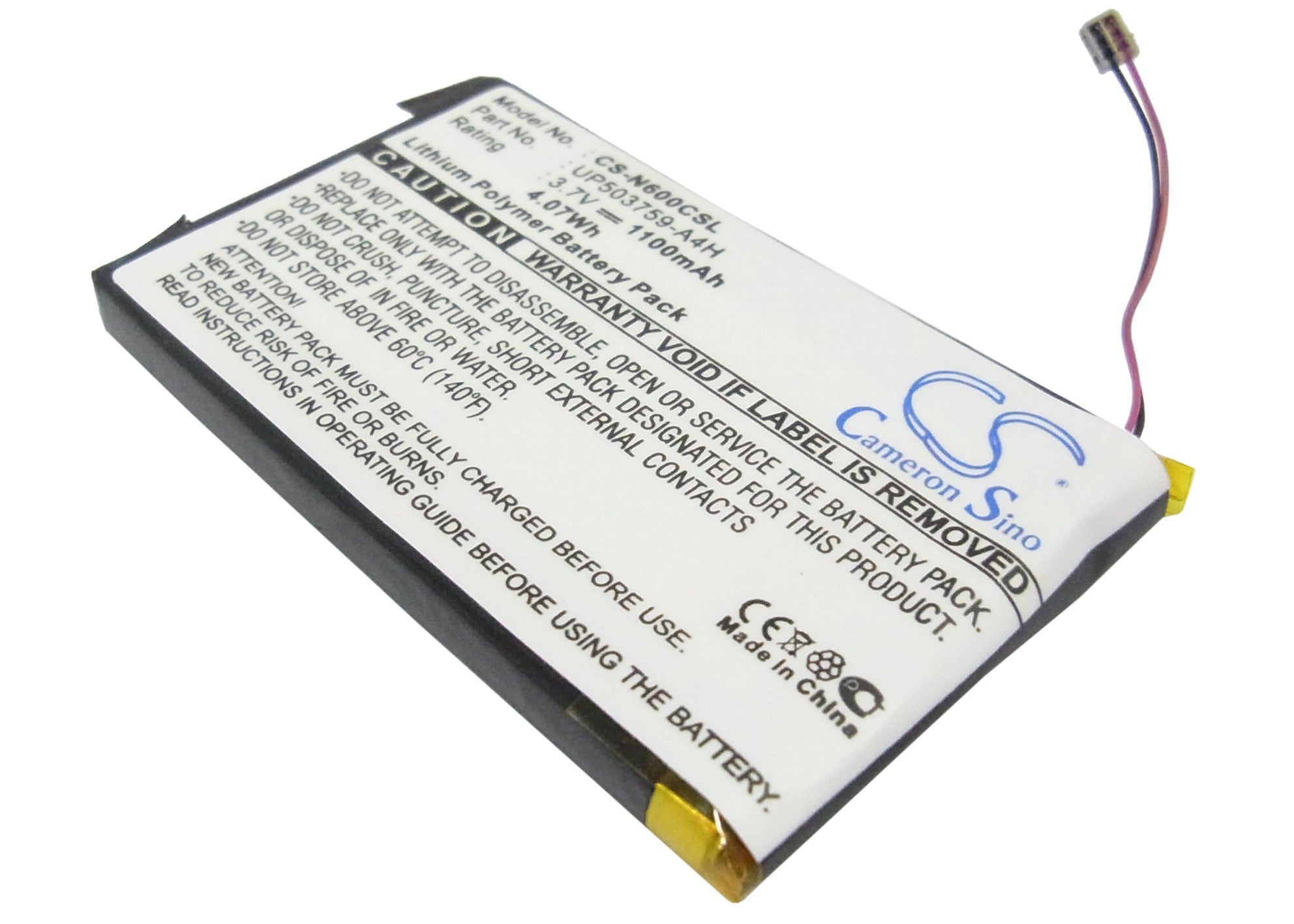 1100mAh Battery for Sony Clie PEG-N600C, N710, N750 PDA - 3.7V Li-Polymer Replacement (59.12x36.28x5.27mm)