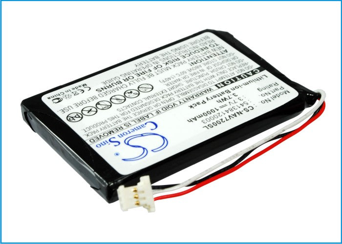 1000mAh 3.7V Li-ion Replacement Battery for Navigon 72 Easy, 72 Plus Live GPS Navigators
