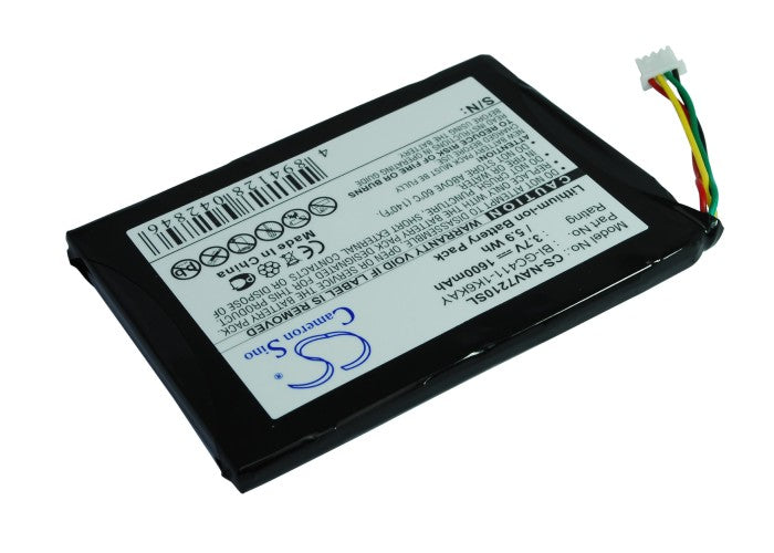 1600mAh GPS Battery for Navigon 7210 & 7310 Navigator - 3.7V Li-ion Replacement (71.82x50.36x4.32mm)