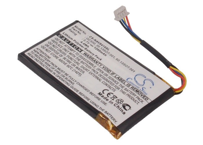 Navigon 8410 GPS Navigator Replacement Battery - 1200mAh, 3.7V Li-Polymer, 61.6x36.4x5.5mm