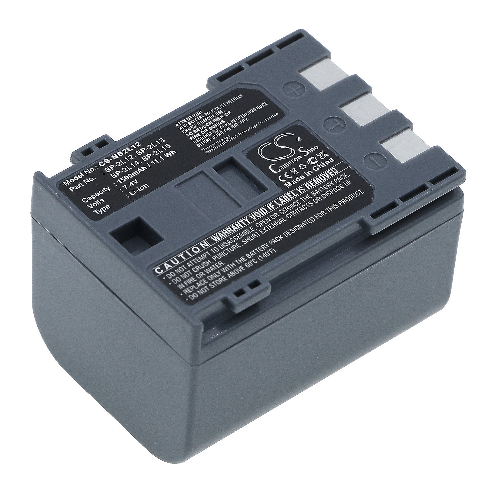 7.4V 1500mAh Li-ion Replacement Battery for Canon ZR, HV20, MV880X Camcorders - Extended Life Power