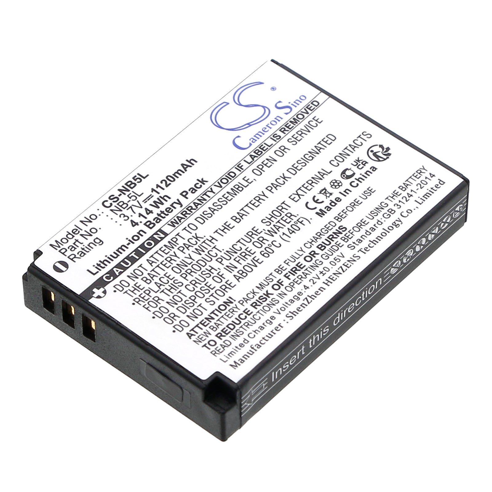 1120mAh Replacement Battery for Canon IXY, PowerShot & Digital IXUS Cameras - 3.7V Li-ion
