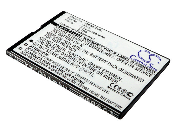 Myphone 1080 & Nokia Lumia Battery: 1000mAh, 3.7V Li-ion Replacement Battery (66x43.9x4.6mm)