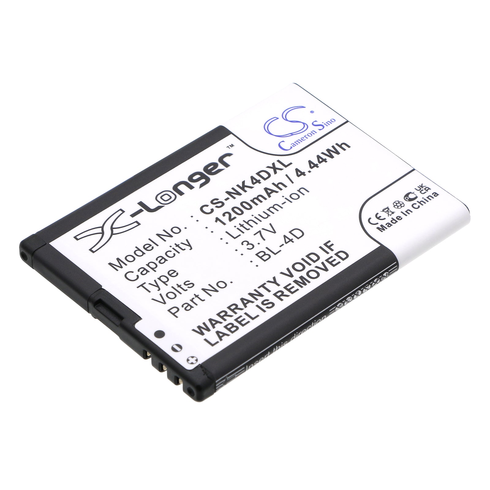 1200mAh 3.7V Li-ion Battery Replacement for BLU Hero 2, Nokia N97 Mini, E5, E7 Smartphones
