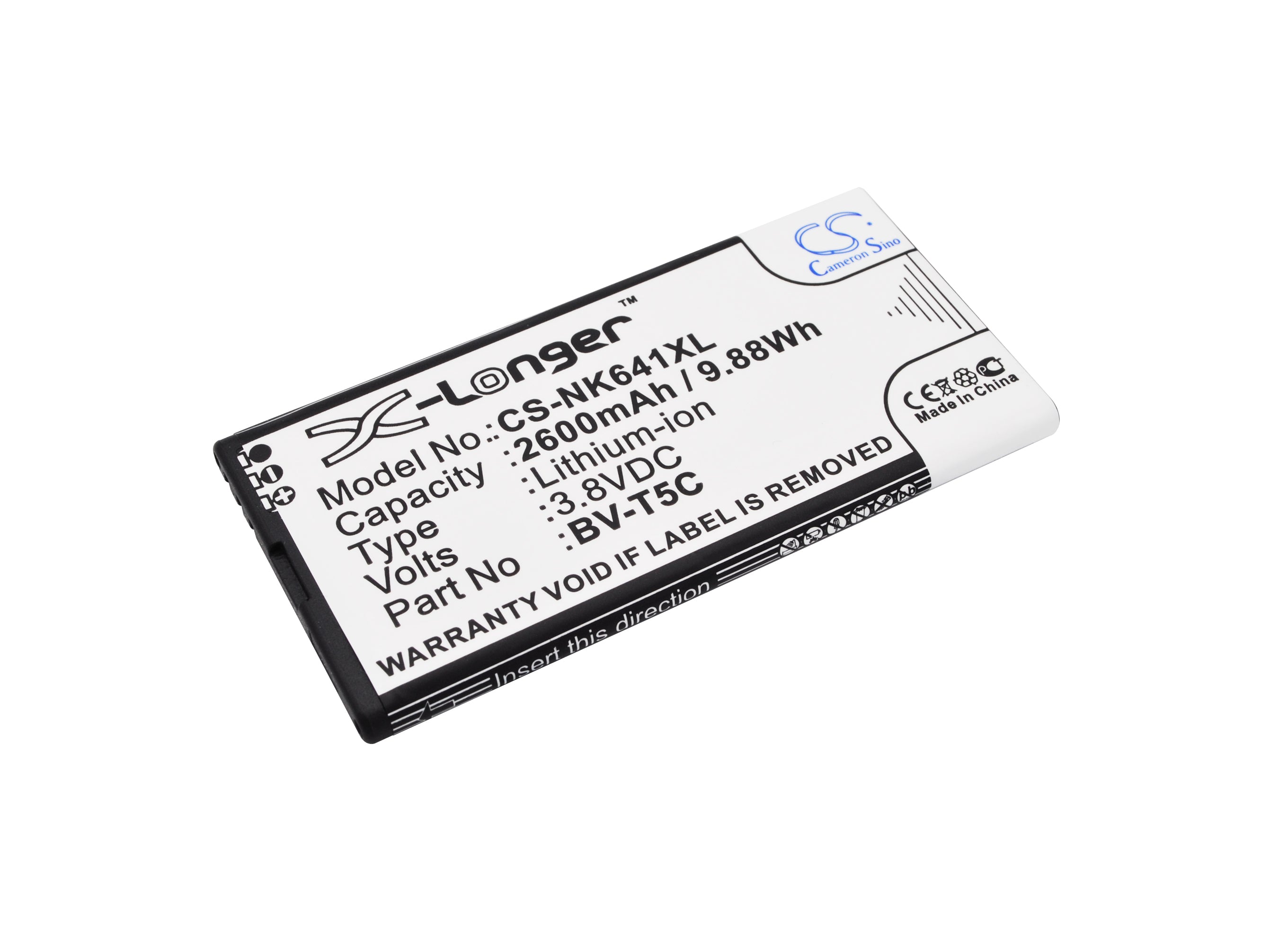 2600mAh Replacement Battery for Microsoft Lumia 640 (RM-1073/RM-1072) & Nokia - 3.8V Li-ion