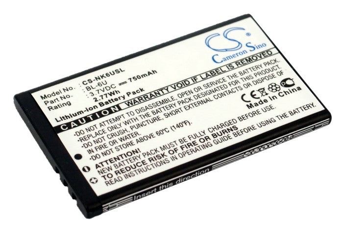 750mAh Li-ion Replacement Battery for Nokia 8820, Erdos Mobile, SmartPhone55 - Phone Battery