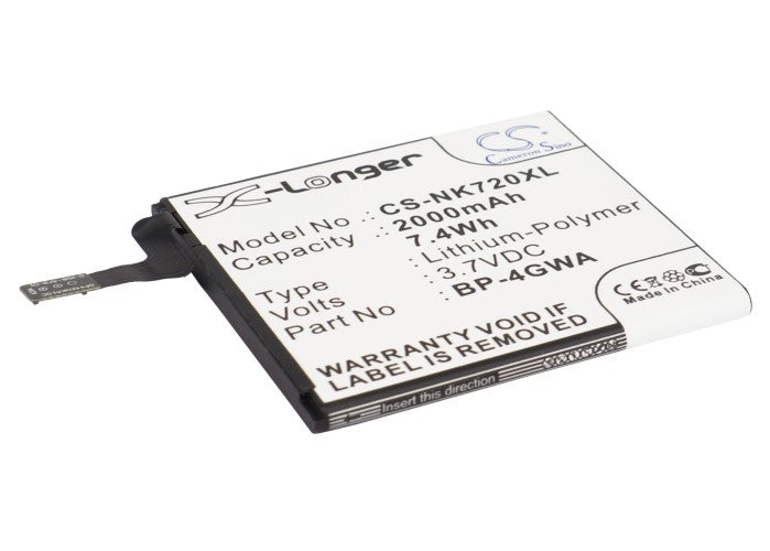 2000mAh Replacement Battery for Nokia Lumia 625, 720 & 720T - 3.7V Li-Polymer BP-4GWA - Phone Repair