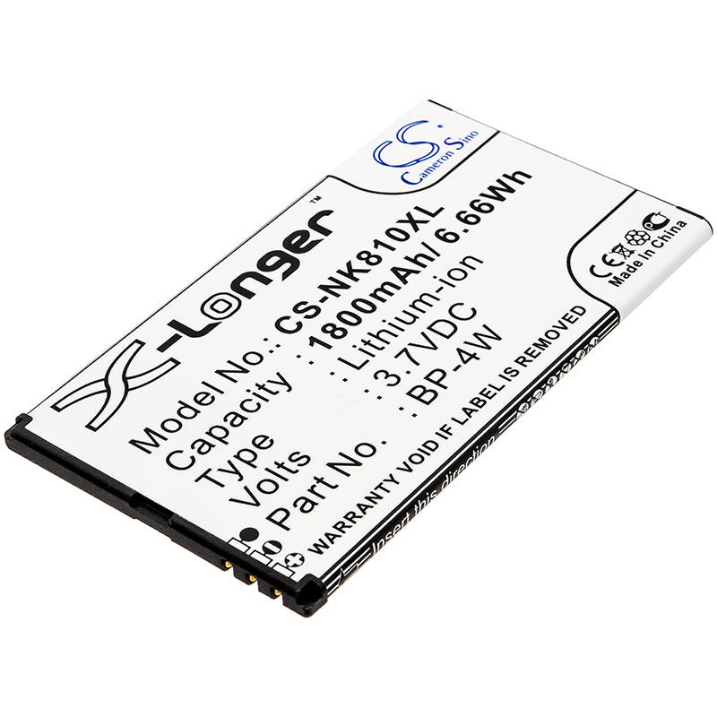1800mAh Battery Replacement for Nokia Lumia 810 & 822 - 3.7V Li-ion BP-4W - Smartphone Battery Replacement