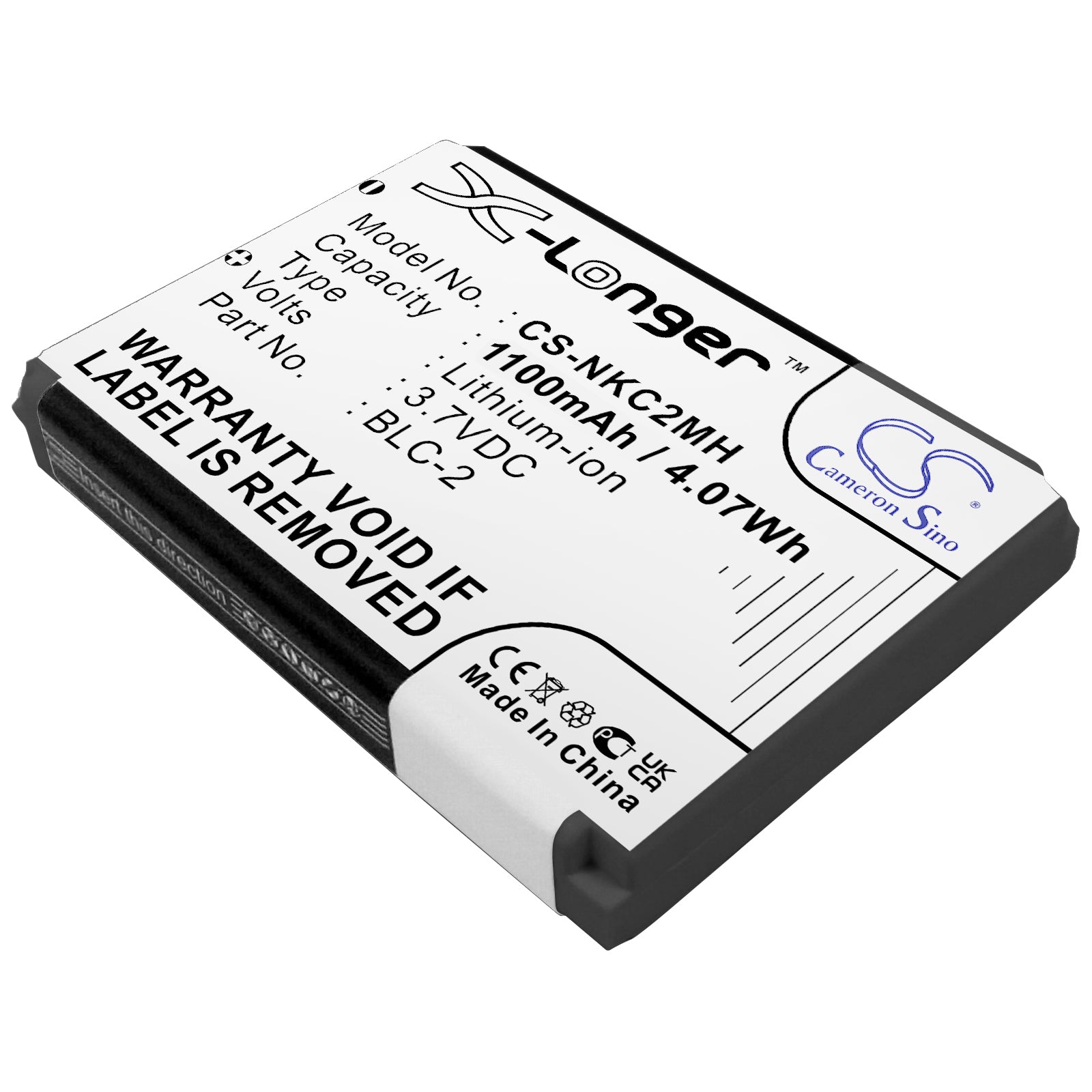 1100mAh Li-ion Replacement Battery for Nokia 3310, 3315, 3330, 3350, 6800 - 3.7V Internal Power Supply