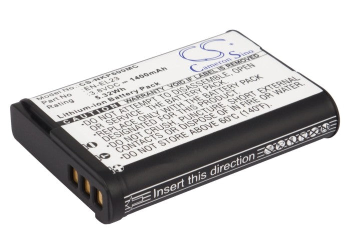 Nikon Coolpix P600 P900 S810c Camera Battery - EN-EL23 Replacement - 1400mAh 3.8V Li-ion Power Pack