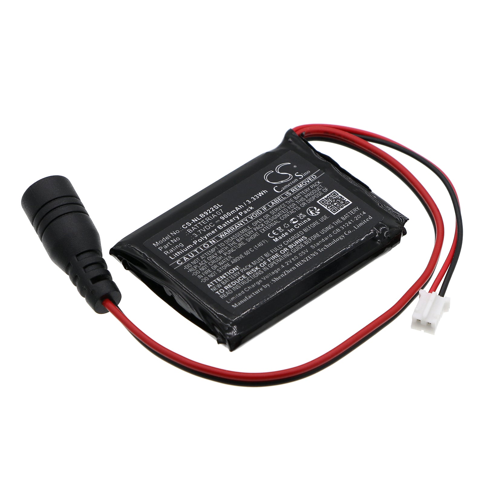 900mAh Replacement Battery for Nolan N-COM B902 L/R Wireless Motorcycle Helmet Headset - 3.7V Li-Polymer