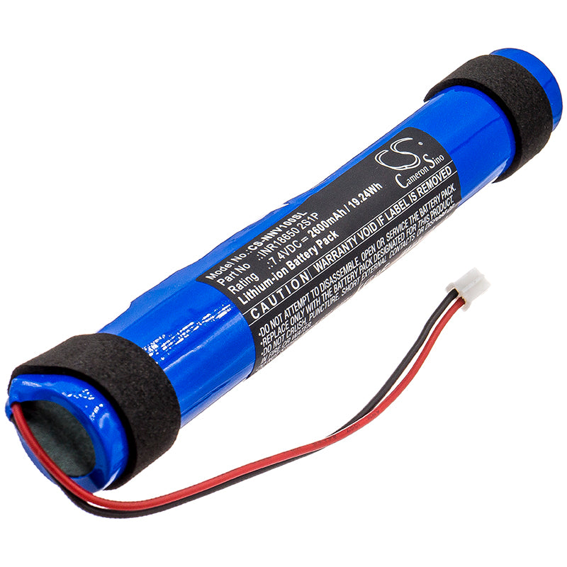 Nyne Vibe Speaker Replacement Battery - 7.4V 2600mAh Li-ion - INR18650 2S1P Pack - Exact Fit - 131.5x20x18.5mm