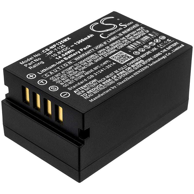 NP-T125 Replacement Battery for Fujifilm GFX & GFX 50S Medium Format Cameras - 1300mAh, 10.8V, 14.04Wh