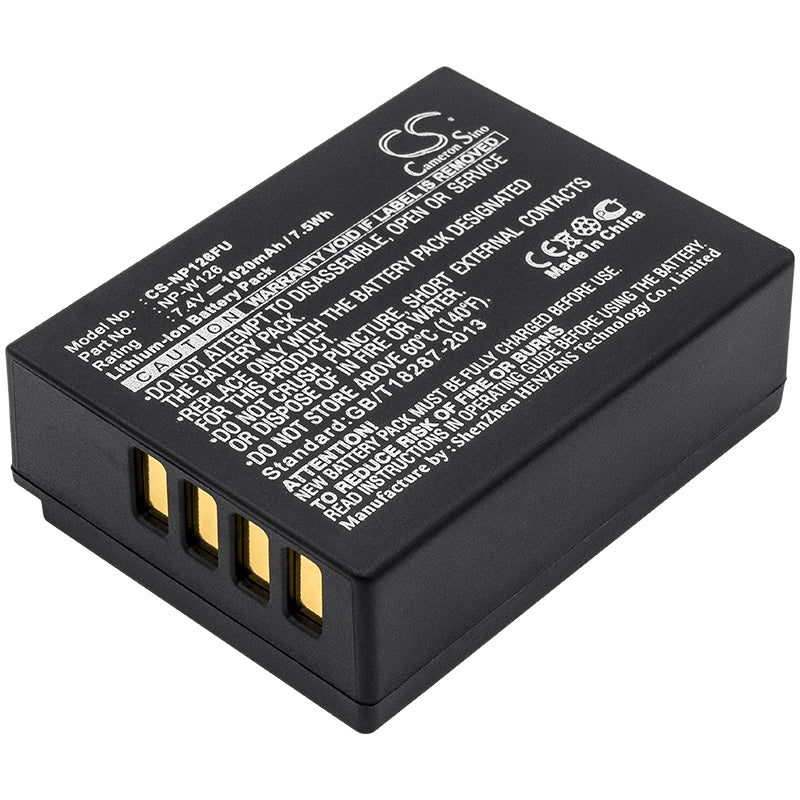 NP-W126S Replacement Battery for Fujifilm X-T, X-Pro, X-E, HS Series Cameras - 7.4V 1020mAh Li-ion