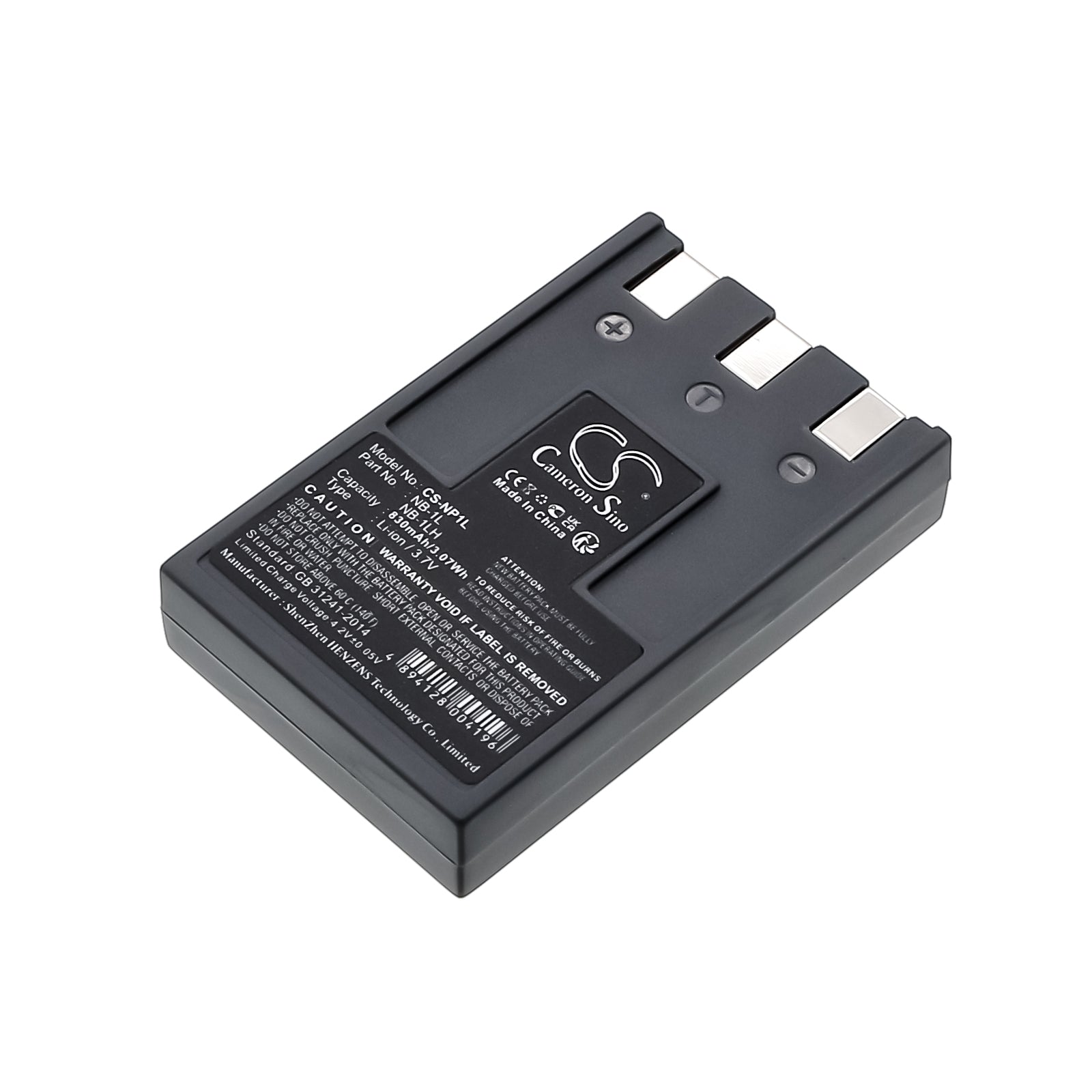 3. 7V 830mAh NB-1L/NB-1LH Replacement Battery for Canon IXUS & PowerShot Digital Cameras - Li-ion Power