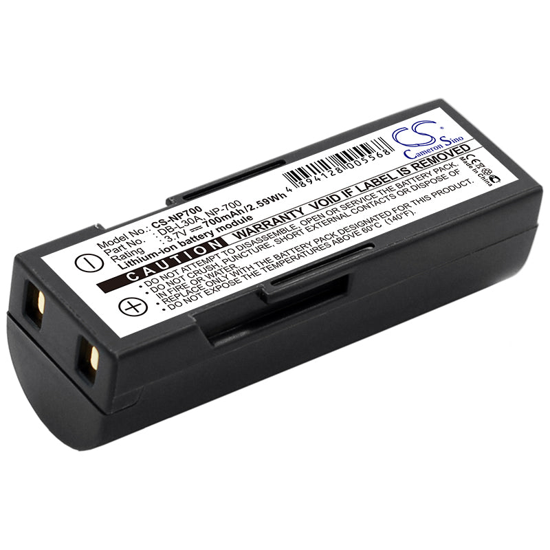 700mAh Replacement Battery for Minolta DiMAGE X50 X60, Pentax Optio Z10, Sanyo Xacti VPC-A5, Samsung L77 - 3.7V Li-ion