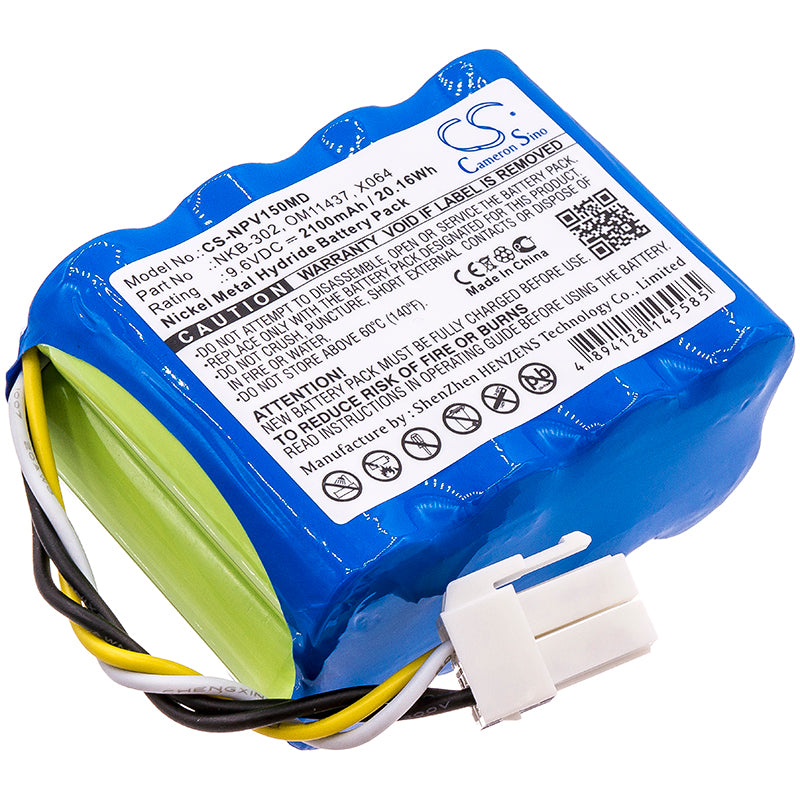 9.6V 2100mAh Ni-MH Replacement Battery for Nihon Kohden OPV-1500 Vital Signs Monitor & Life Scope N Series