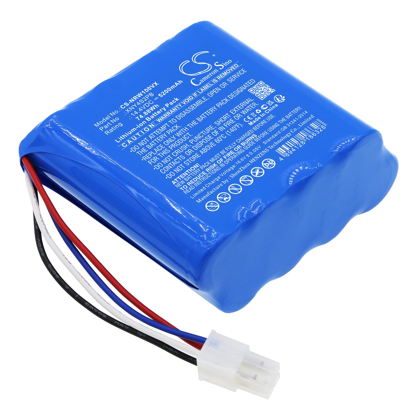 14.4V 5200mAh Li-ion Replacement Battery for Narwal J1, J2, T10 Robot Vacuums - YJCC001, YJCC010, YJCC007, YJCC003