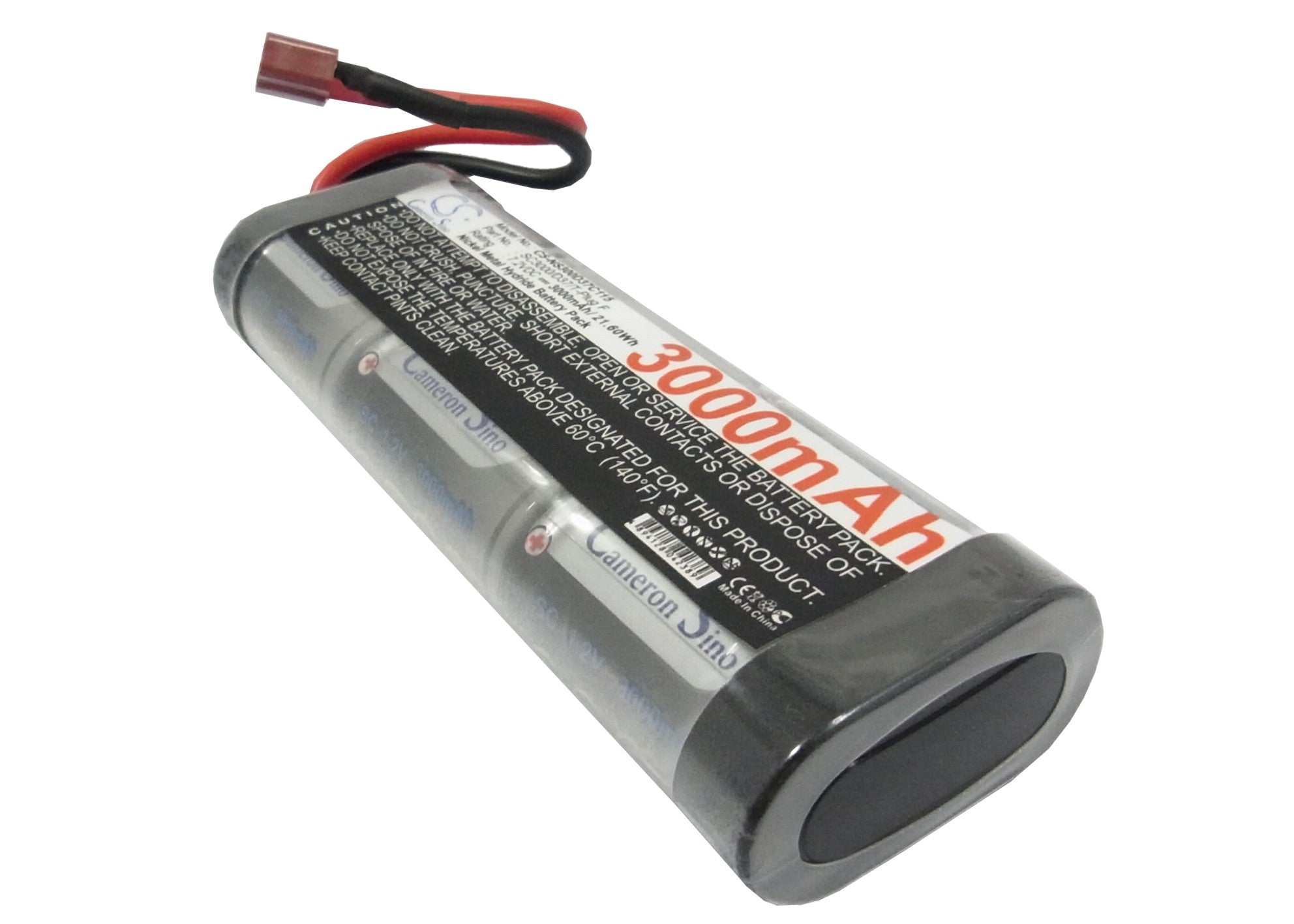 7.2V 3000mAh Ni-MH Rechargeable Battery Pack for RC Cars, Hobbies - High Capacity, CS-NS300D37C115