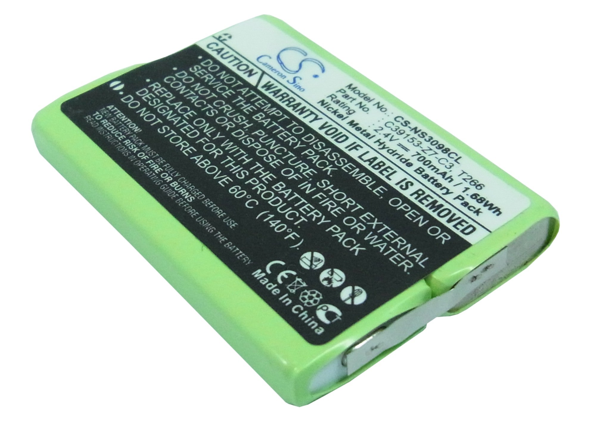 700mAh Ni-MH Replacement Battery for DETEWE Eurix, Siemens Gigaset Cordless Phones (2.4V, 1.68Wh)