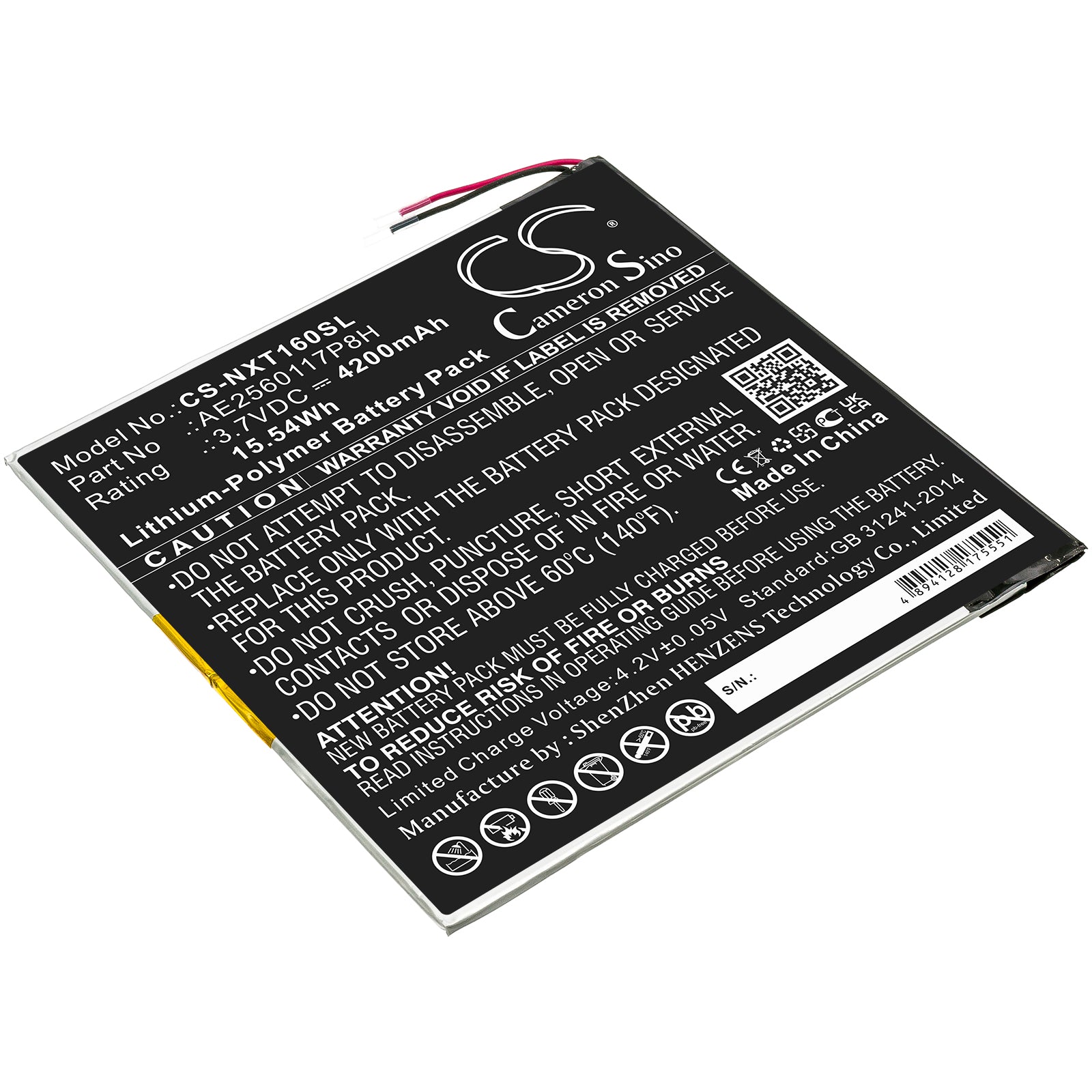 4200mAh 3.7V Li-Polymer Replacement Battery for Nextbook Ares 10A NX16A10132S Tablet