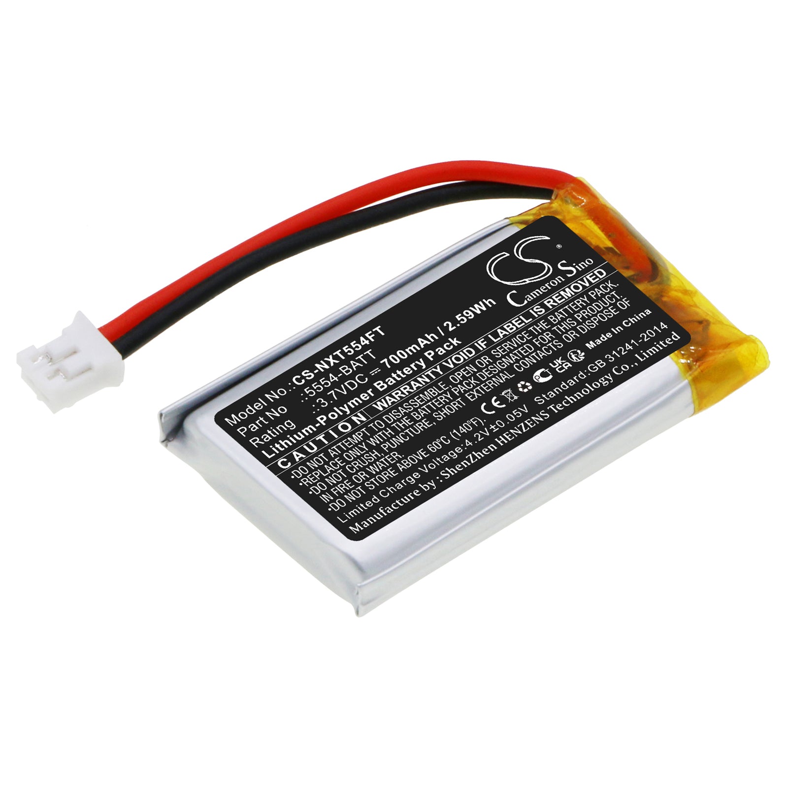 Nightstick XPR-5554G Headlamp 700mAh Replacement Battery - 3.7V Li-Polymer Rechargeable