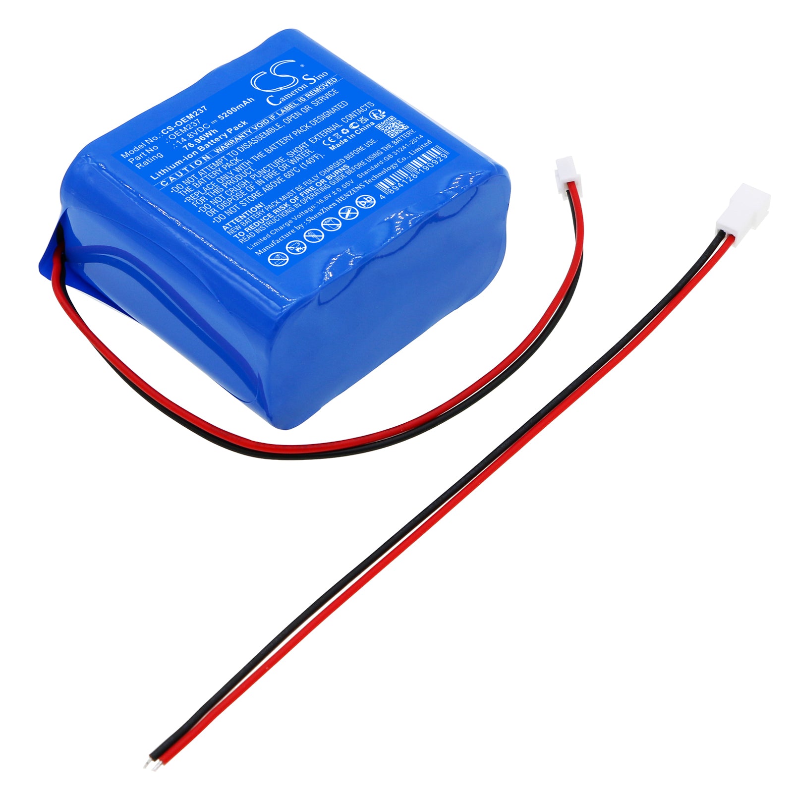 High-Capacity 14.8V Li-ion Battery for Specific Devices: 76.96Wh, OEM Replacement, Verify Dimensions: 70.5x73.8x38.5mm