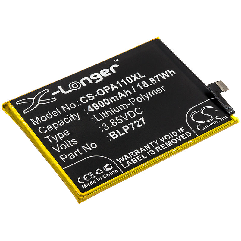 4900mAh Replacement Battery for OPPO A11x - PCHT00 & PCHM00 - BLP727 - 3.85V Li-Polymer - Phone Battery