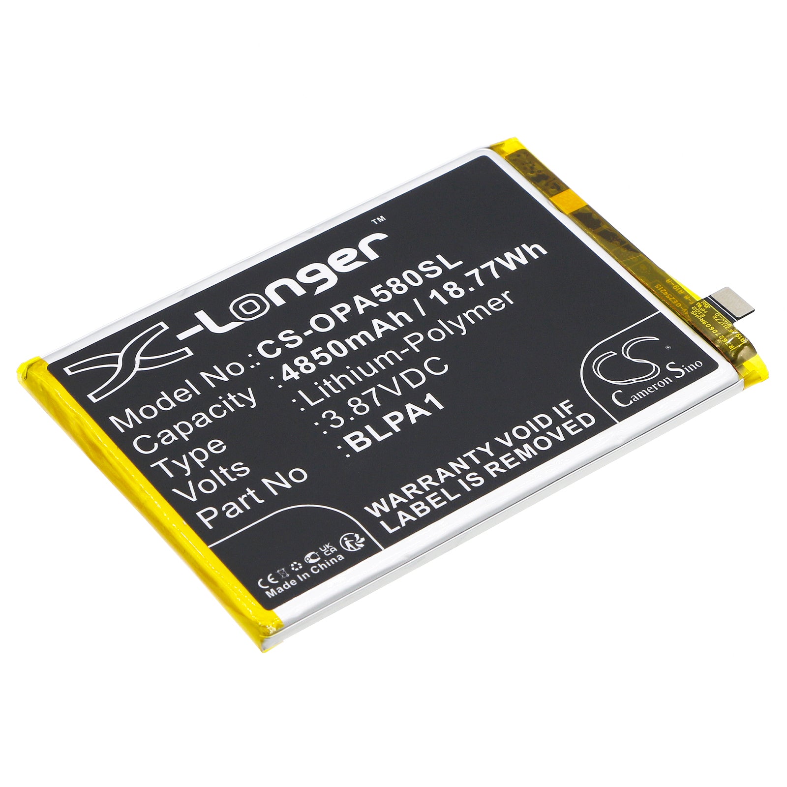 4850mAh Replacement Battery for OPPO A58/A38 - BLPA1, 3.87V Li-Polymer - Revitalize Your Phone!