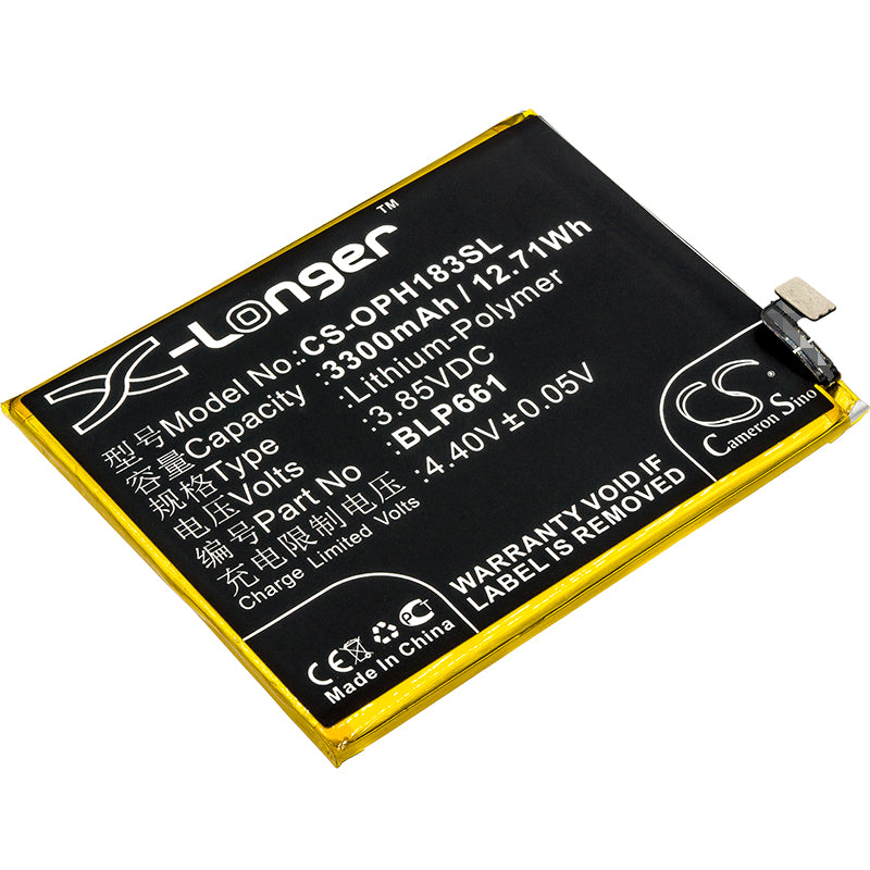 OPPO A3 Battery Replacement: 3300mAh, Premium Li-Polymer, 3.85V, Fits CPH1837, PADT00, BLP661