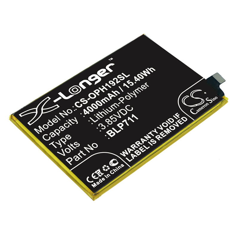 4000mAh Replacement Battery for OPPO A1K CPH1923 BLP711 - 3.85V Li-Polymer Cellphone Battery - Fix Power Issues!