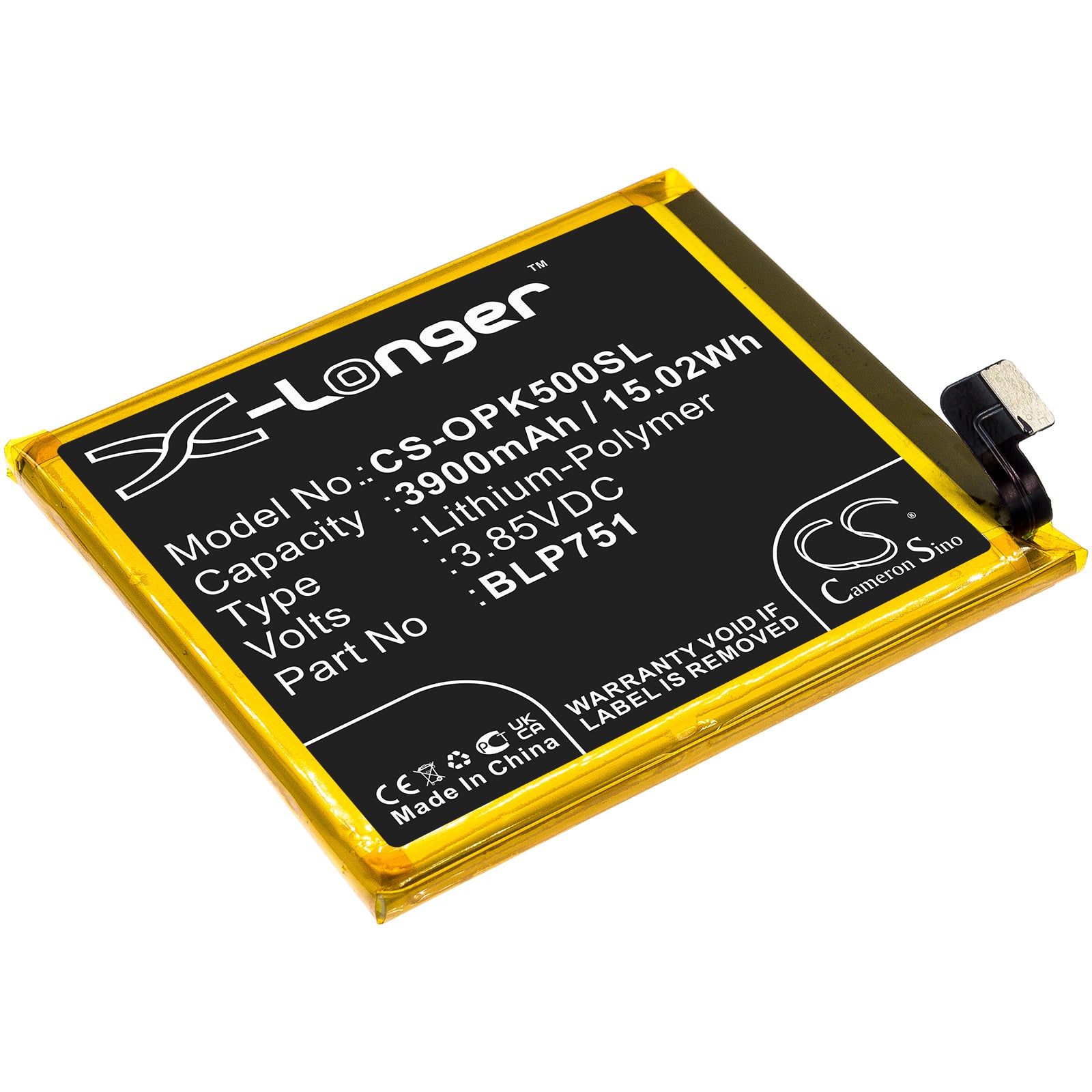 3900mAh Replacement Battery for OPPO K5 & Realme X2 Premium Edition RMX1991 BLP751 - Grade A Cell Phone Battery