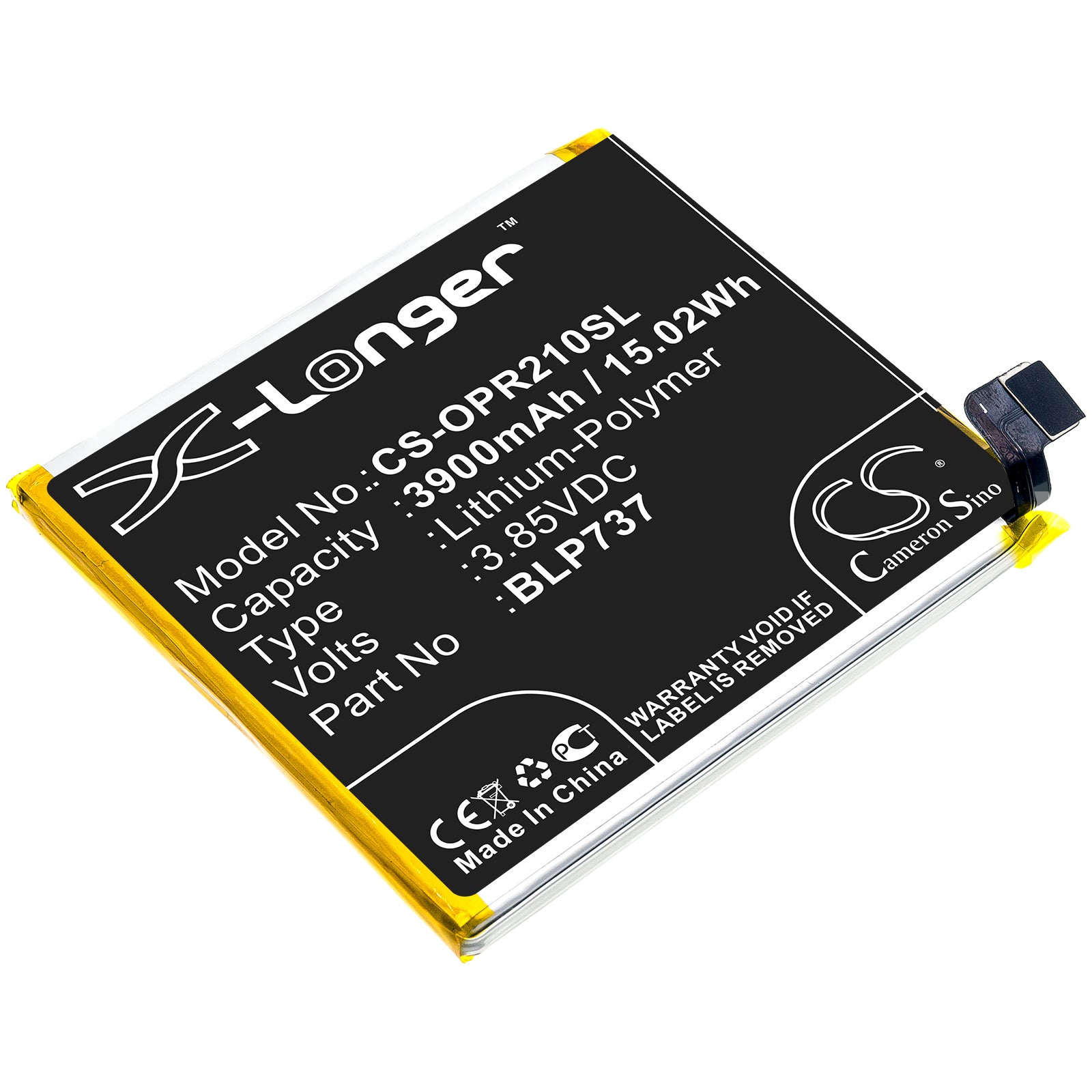 3900mAh Replacement Battery for OPPO Reno2 Z (PCKM80, CPH1945, CPH1951) - High Capacity 3.85V Li-Polymer Battery