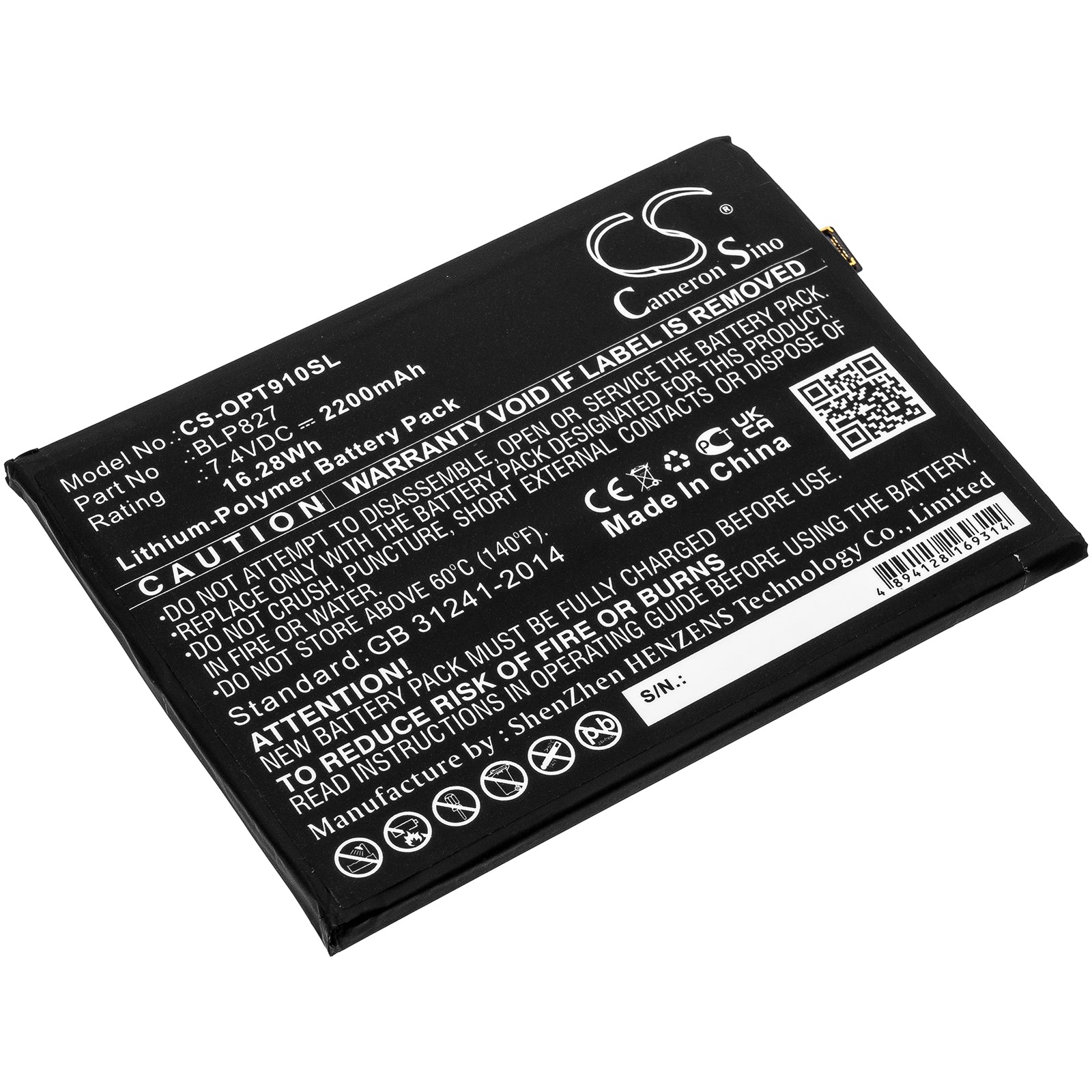 2200mAh Replacement Battery for OnePlus 9 Pro 5G (LE2120, LE2121) - BLP827 - 7.4V 16.28Wh Li-Polymer - Phone Repair Part