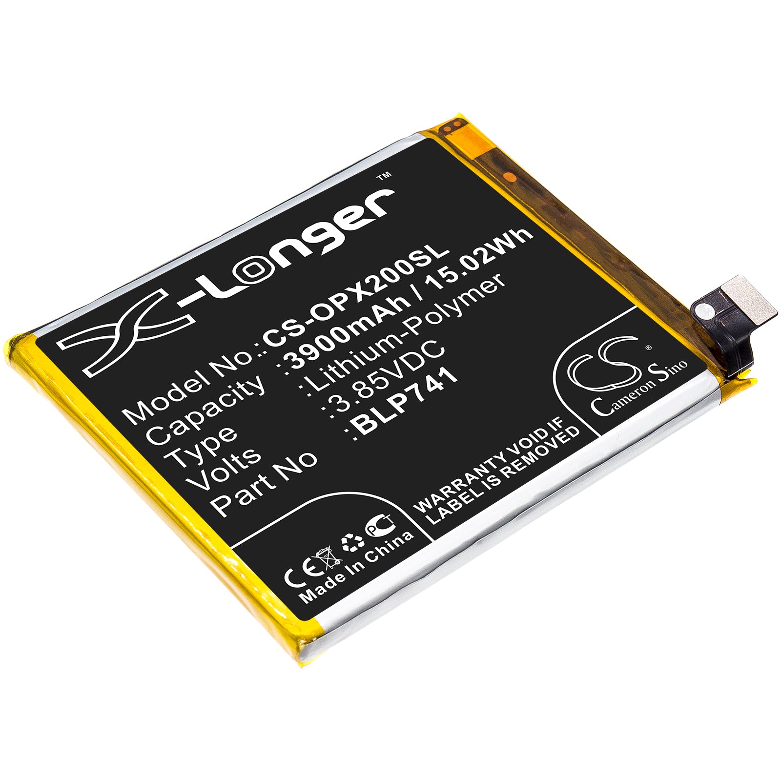 3900mAh Replacement Battery for OPPO Realme X2 Smartphone, BLP741, 3.85V Li-Polymer - Phone Repair & Power