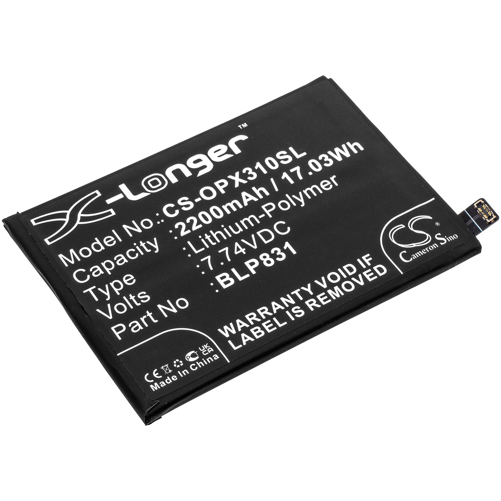 2200mAh Replacement Battery for OPPO Find X3 Pro - Compatible with PEEM00, CPH2173 & OPG03 - 7.74V Li-Polymer