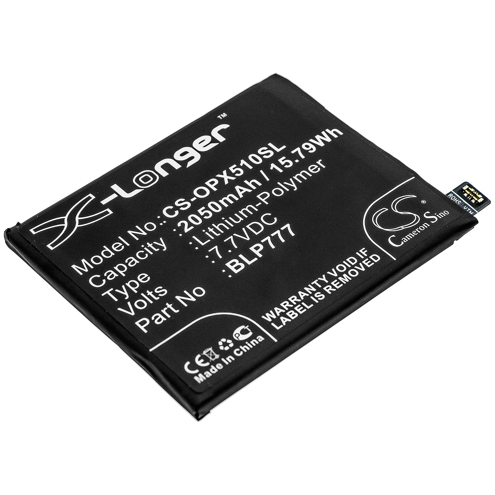 2050mAh Replacement Battery for OPPO Realme X50 Pro 5G (RMX2072) - BLP777 - 7.7V 15.79Wh Li-Polymer Battery - Phone Repair Part