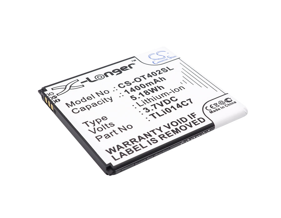 1400mAh Replacement Battery for Alcatel One Touch Pixi First OT-4024 Series - 3.7V Li-ion - Phone Power Solution