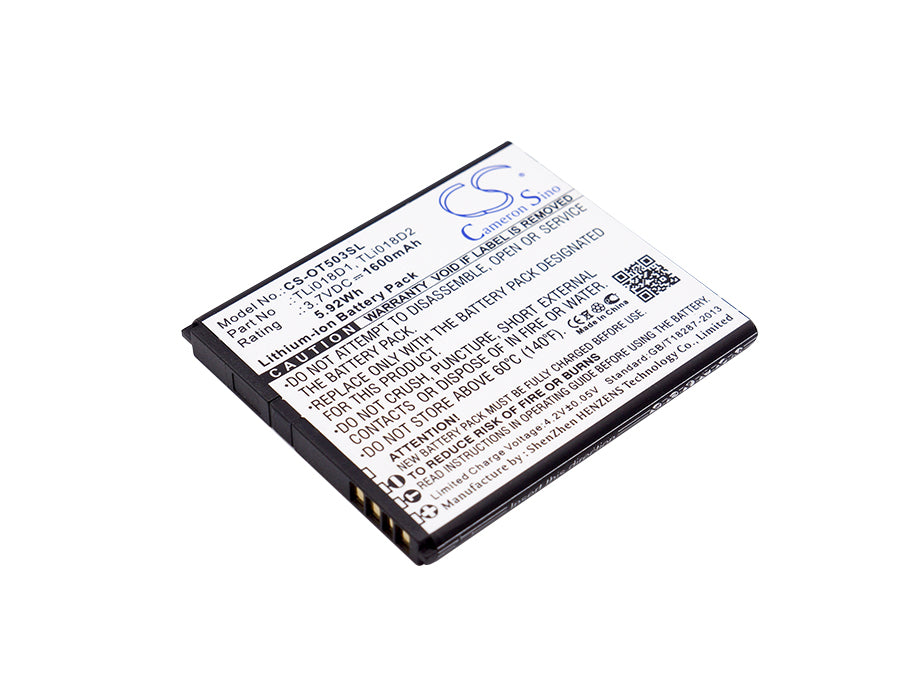 1600mAh Replacement Battery for Alcatel Pop D5, Pop 3 (5), Link Y858, TCL 5 - Li-ion Battery