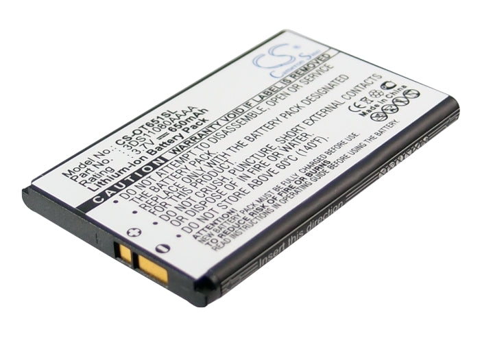 650mAh Replacement Battery for Alcatel OT & One Touch - 3.7V Li-ion, Mobile Phone Power