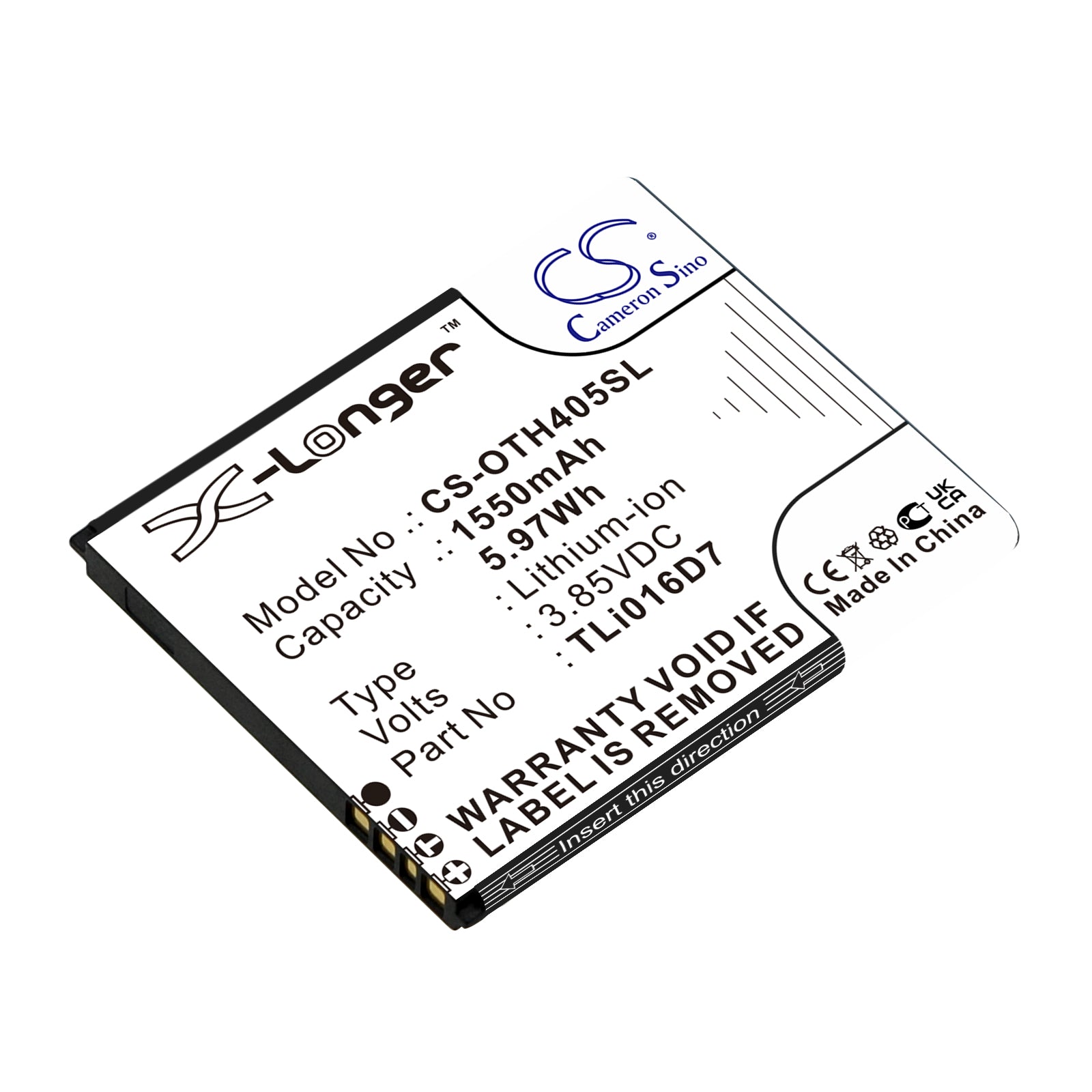 1550mAh Replacement Battery for Alcatel U3 2018 4G (OT-4055U/J) Smartphone - 3.85V Li-ion - Phone Repair Part
