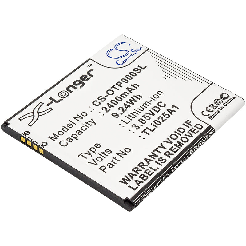 2400mAh Replacement Battery for Alcatel Pixi 4 6.0 LTE OT-9001A/X Smartphone - TLi025A1, 3.85V Li-ion