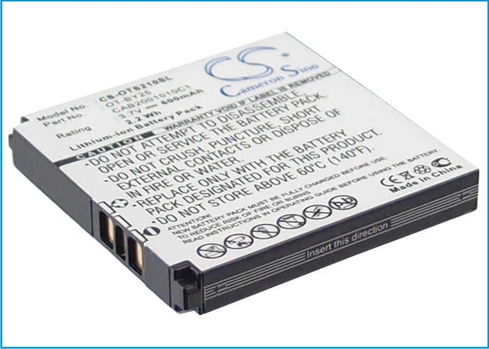 600mAh 3.7V Li-ion Replacement Battery for Alcatel OT-S210, OT-S211, OT-111 Series Smartphones - Phone Battery Replacement