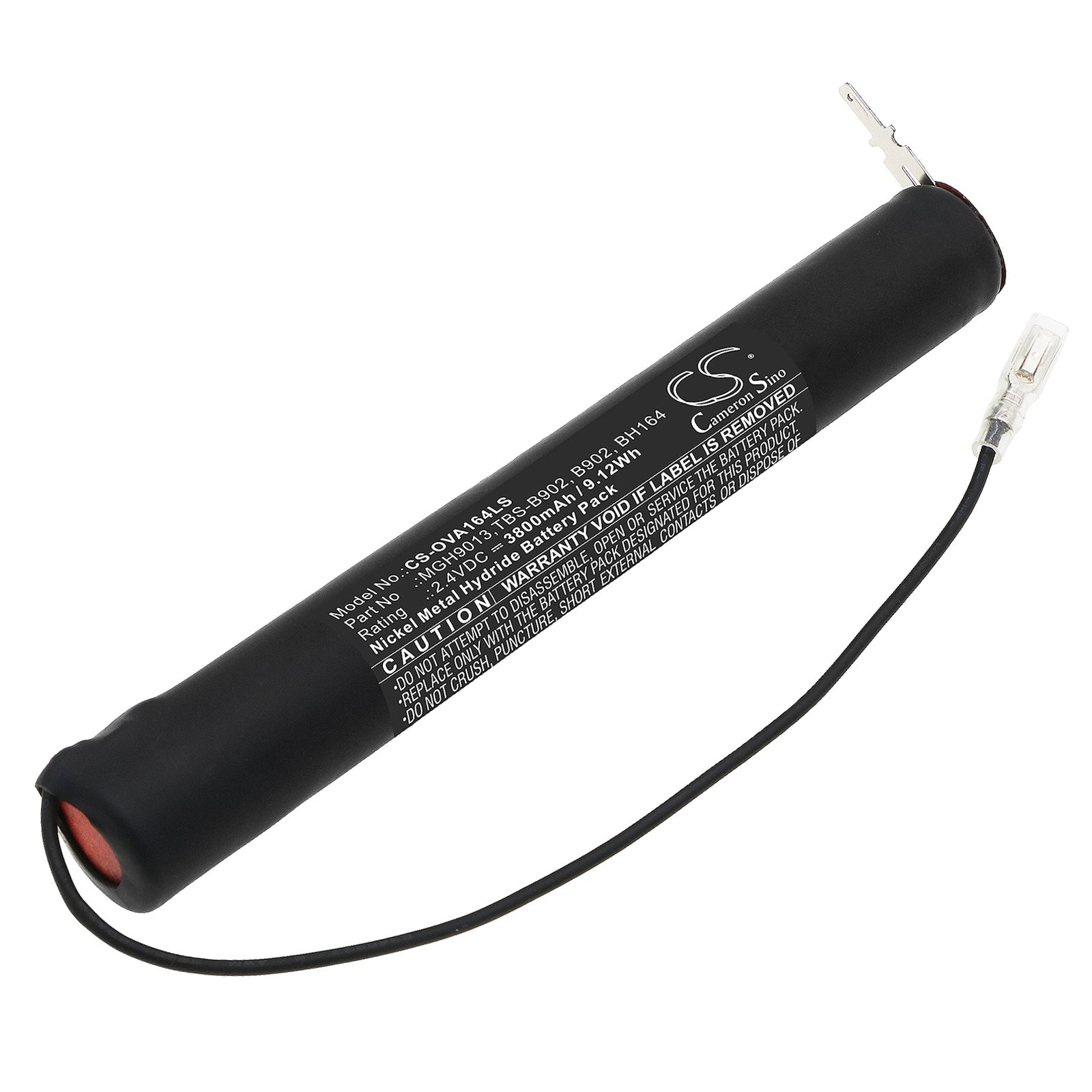 2.4V 3800mAh Ni-MH Emergency Light Battery Replacement for Mackwell BH164, 135x20x18mm