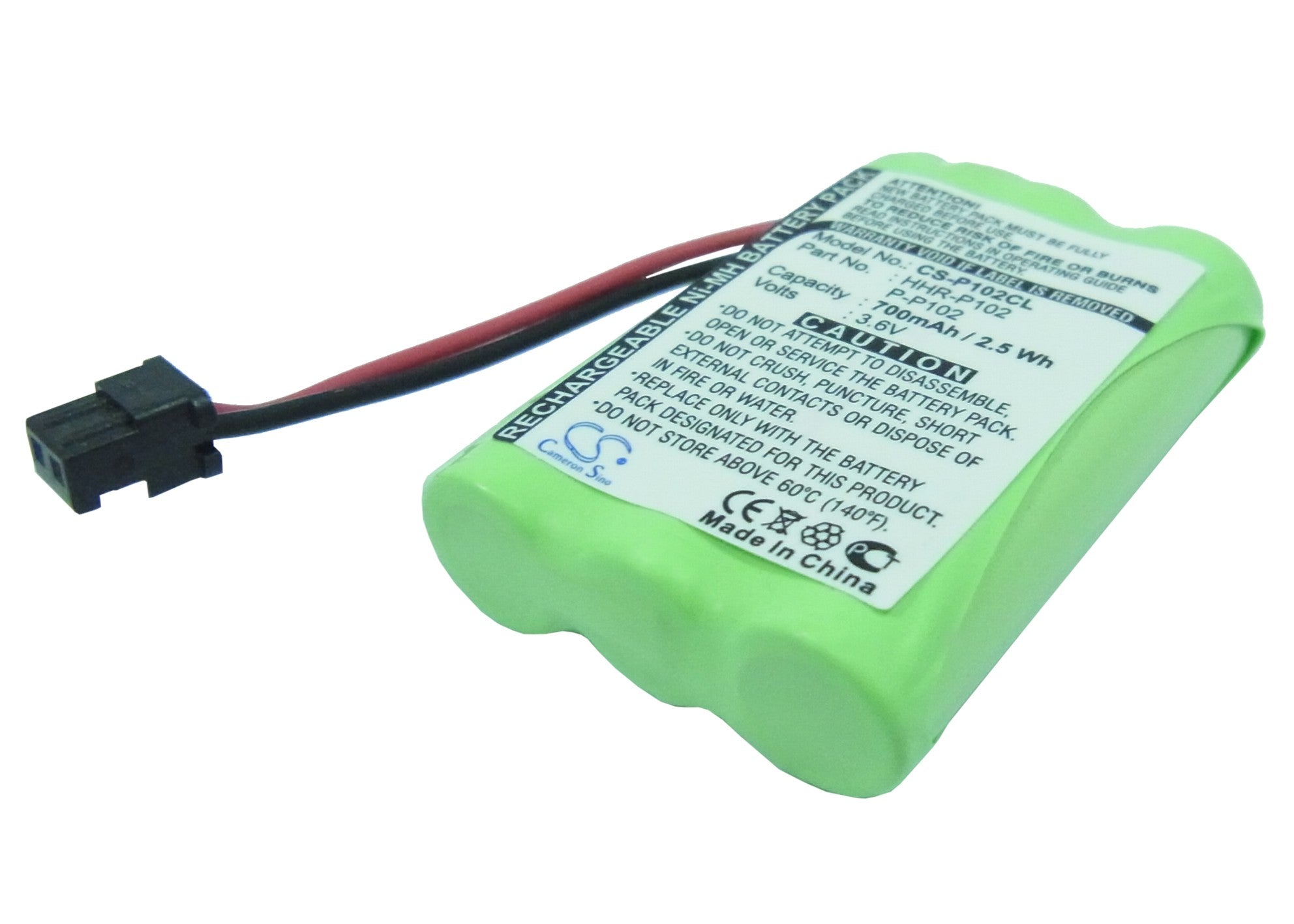 3.6V 700mAh Ni-MH Cordless Phone Battery - GP60AAAH3BMS Compatible with Radio Shack, Uniden & Panasonic - 2.52Wh