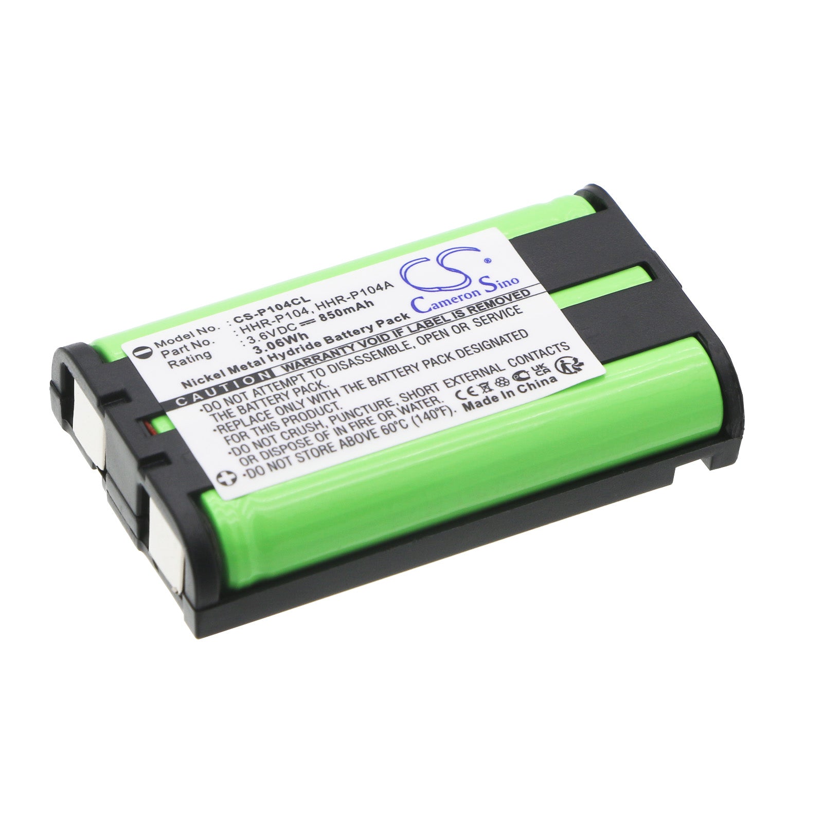 850mAh Ni-MH 3.6V Cordless Phone Battery Replacement for GE TL96411, Panasonic KX-TG5452M & Radio Shack 43-9024