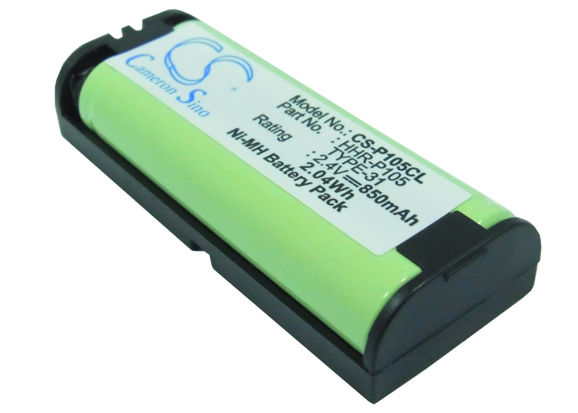 850mAh Ni-MH Battery for Avaya, Panasonic, Polycom, Toshiba, Uniden Cordless Phones - 2.4V 2.04Wh