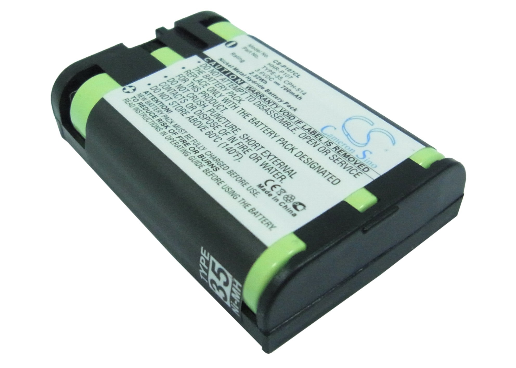 700mAh Ni-MH 3.6V Cordless Phone Battery - Replacement for Panasonic KX-TG & Radio Shack 23-479 Series
